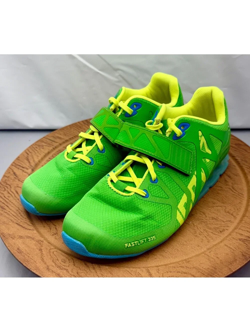 INOV-8 Fastlift 335 Green Yellow Power Weight Lifting Shoes Womens 8.5 Men 7